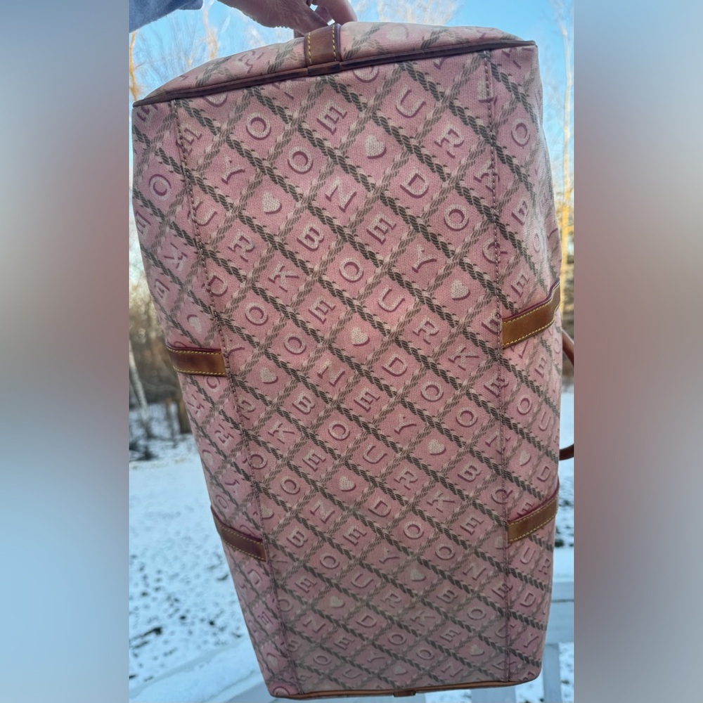 Vintage Dooney & Bourke Bubble Gum Pink Monogram Carry On Travel Bag Y2K - Picture 6 of 16